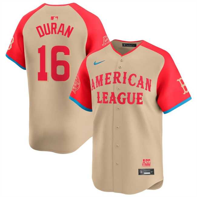 Mens American League #16 Jarren Duran Cream 2024 All-Star Limited Stitched Baseball Jersey